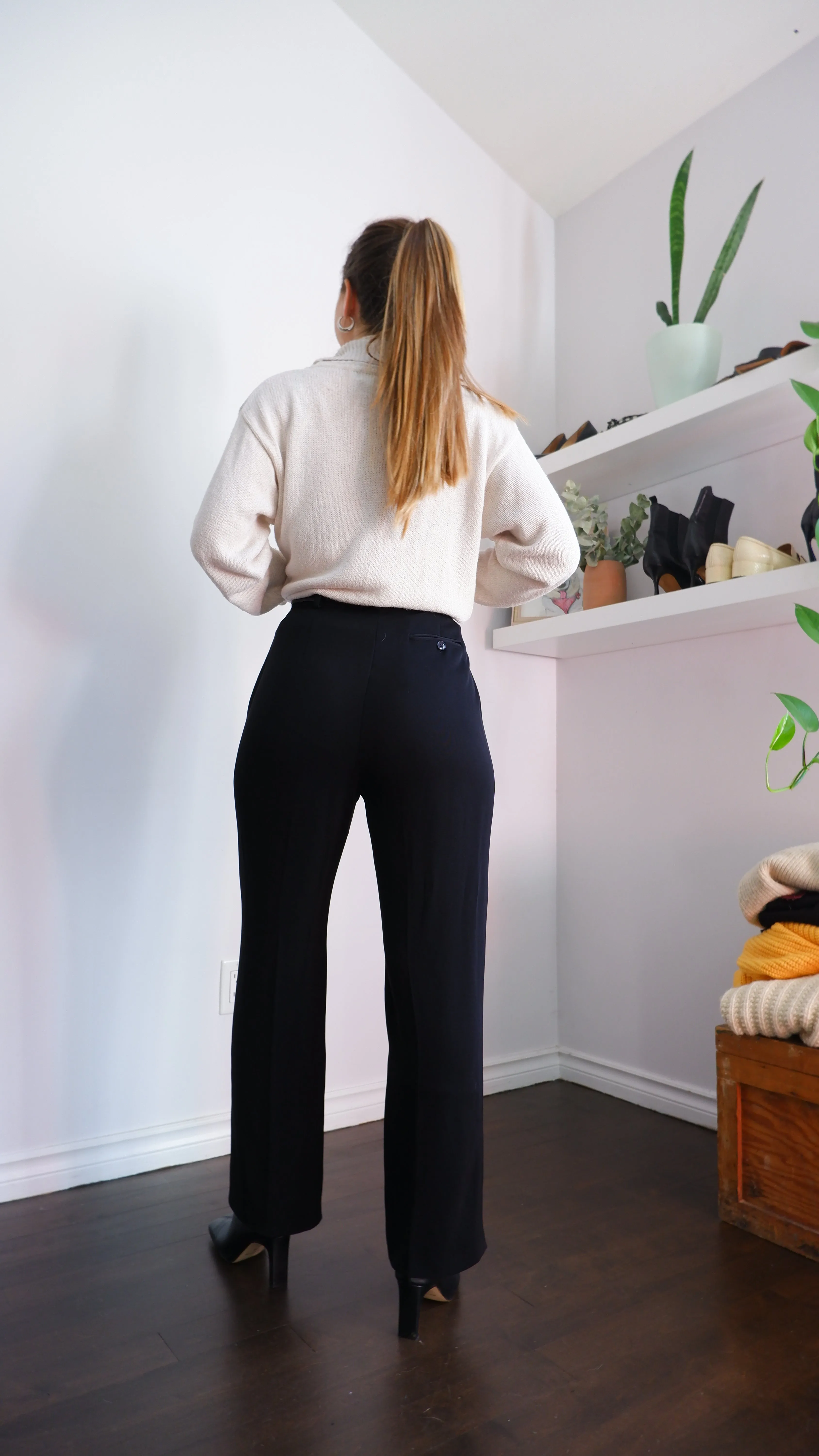 90s Ralph Lauren Black Relaxed Trousers - 8/10
