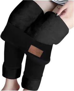 aihihe Women's Plus Size Warm Fleece Sherpa Lined Leggings 2023 Winter Thermal Tights Tummy Control Soft Casual Bottoms