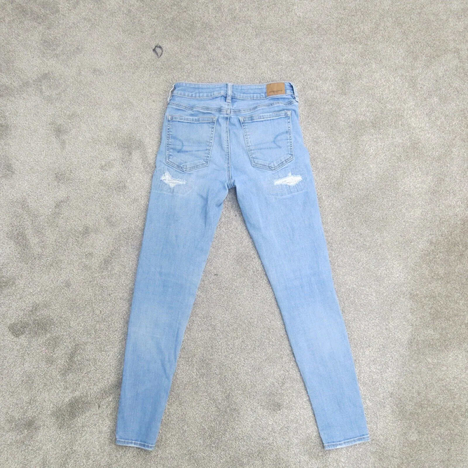 American Eagle Womens Jeans Skinny Leg Distressed Stretch Blue Size Size W27
