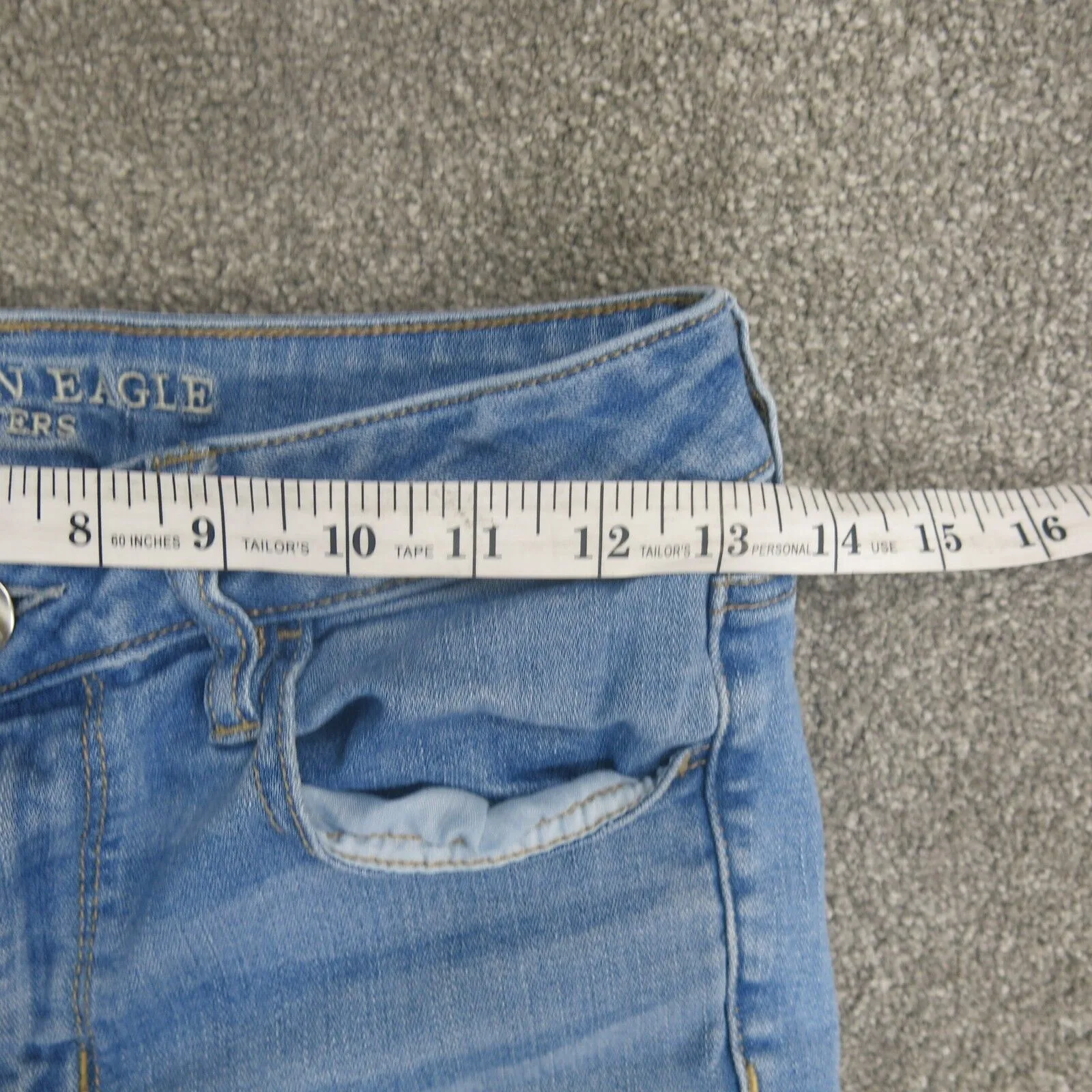 American Eagle Womens Jeans Skinny Leg Distressed Stretch Blue Size Size W27