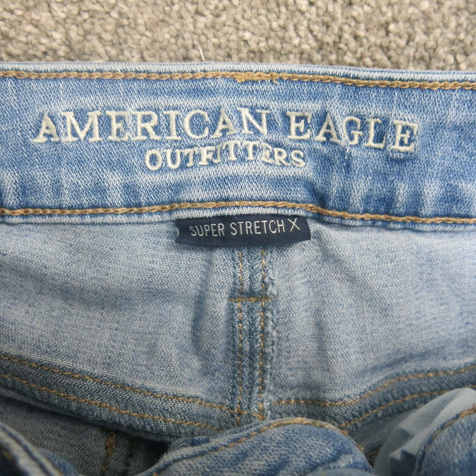 American Eagle Womens Jeans Skinny Leg Distressed Stretch Blue Size Size W27