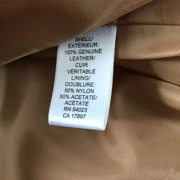 BANANA REPUBLIC Vintage Tan Asymmetrical Leather Suede Skirt Size 4