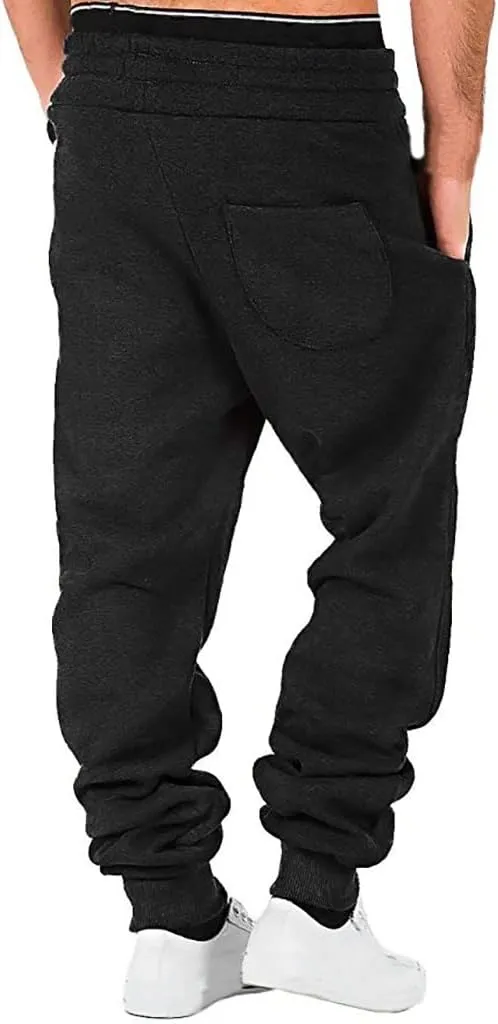 Cargo Pants for Men Big and Tall with Pockets Mens Cargo Sweatpants Heavyweight Fleece Jogger Pants Drawstring Sports