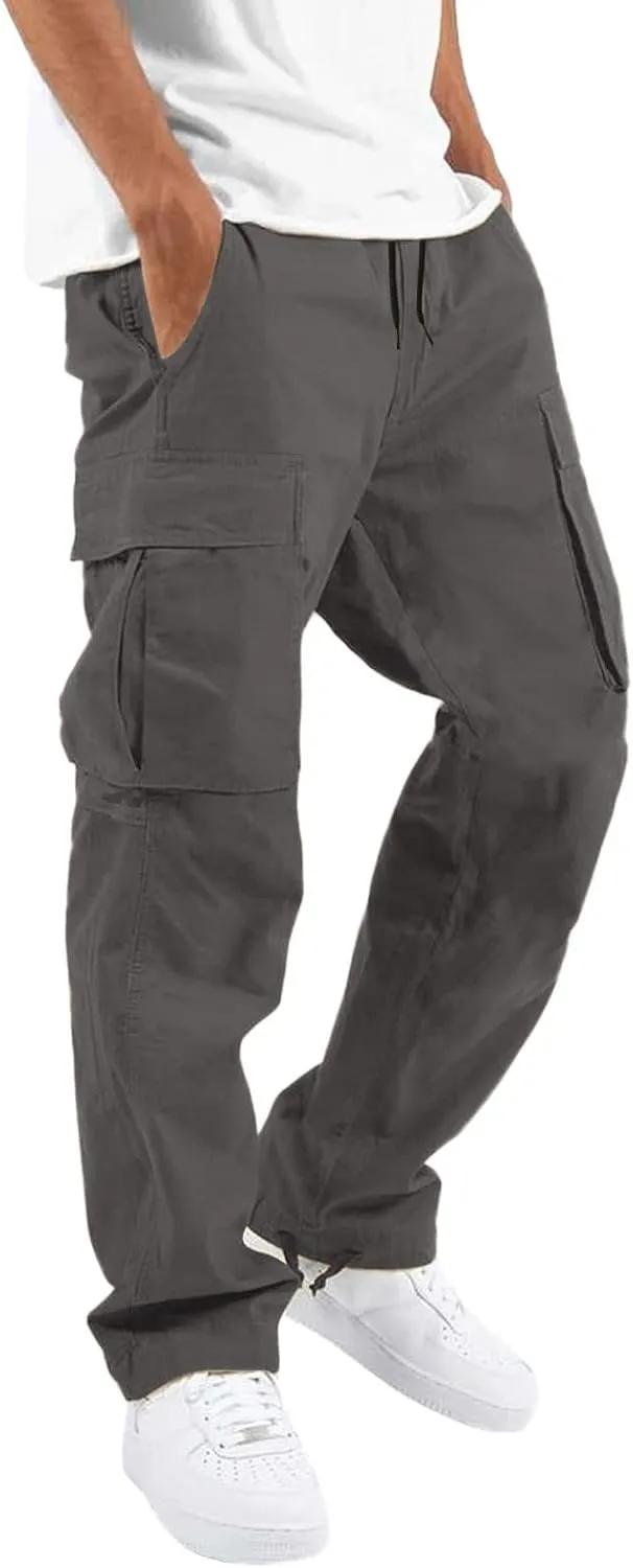 Cargo Pants for Men Work Relaxed Fit Men's Military Tactical Pants Big and Tall Hiking Trousers Baggy Workout Joggers