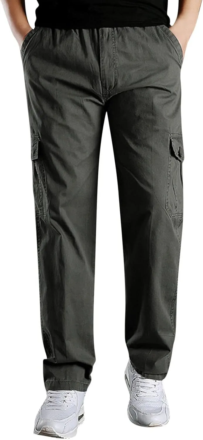 Cargo Sweatpants for Men Big and Tall Cargo Pants Cotton Sweatpants Fashion Joggers Sports Long Pants Trousers Men's
