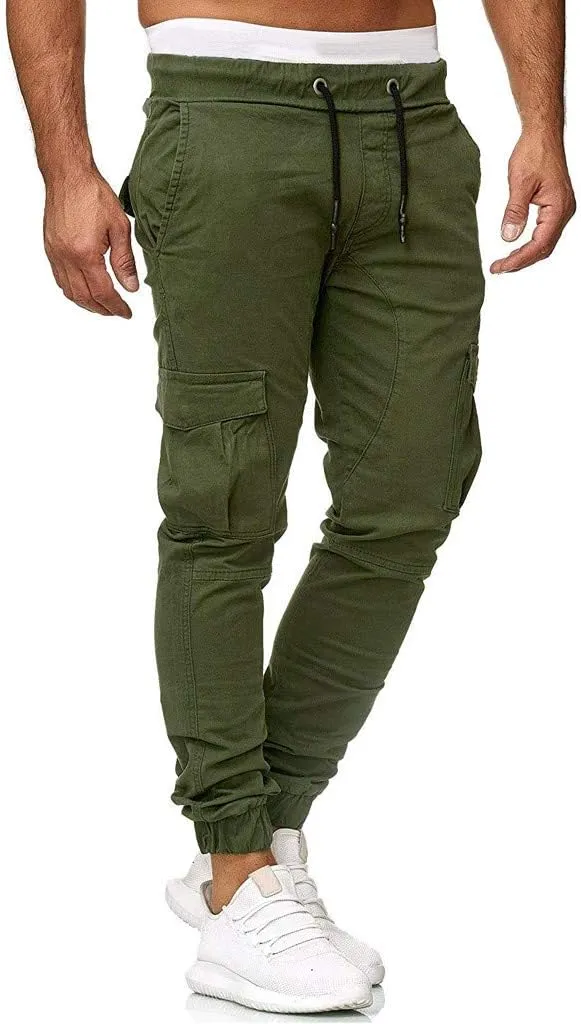 Cargo Trousers for Men Men Joggers Pants Loose Fit Men's Classic-Fit Expandable-Waist Flat-Front Pant Golf Joggers