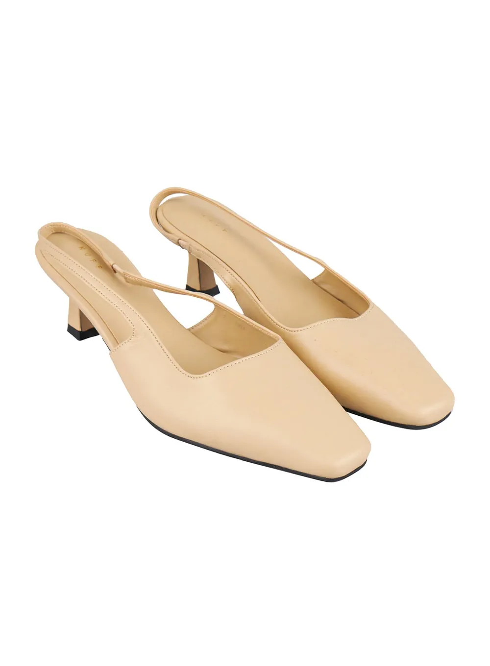 Classic Faux-Leather Square-Toe Heels IJ510