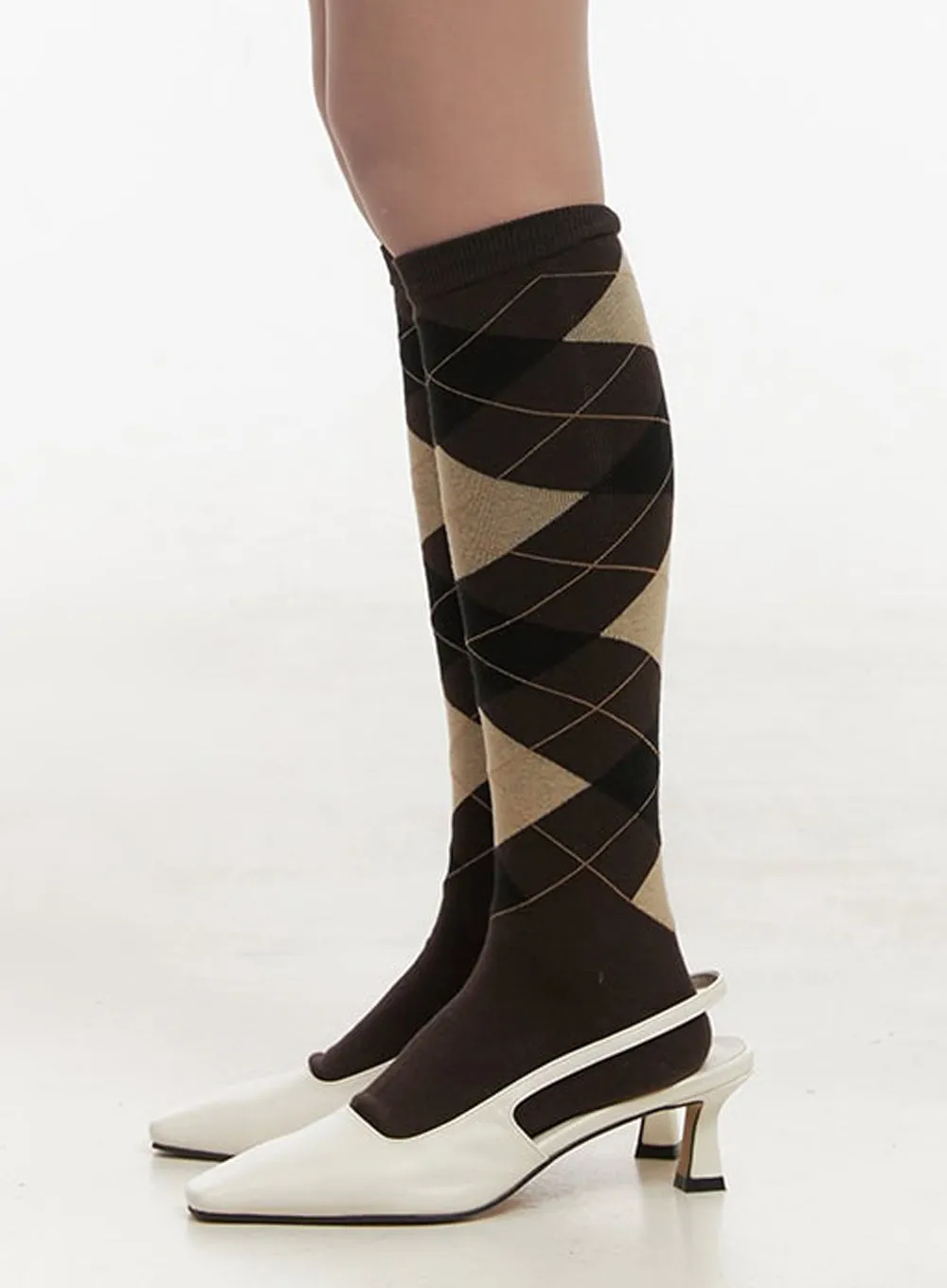 Classic Faux-Leather Square-Toe Heels IJ510
