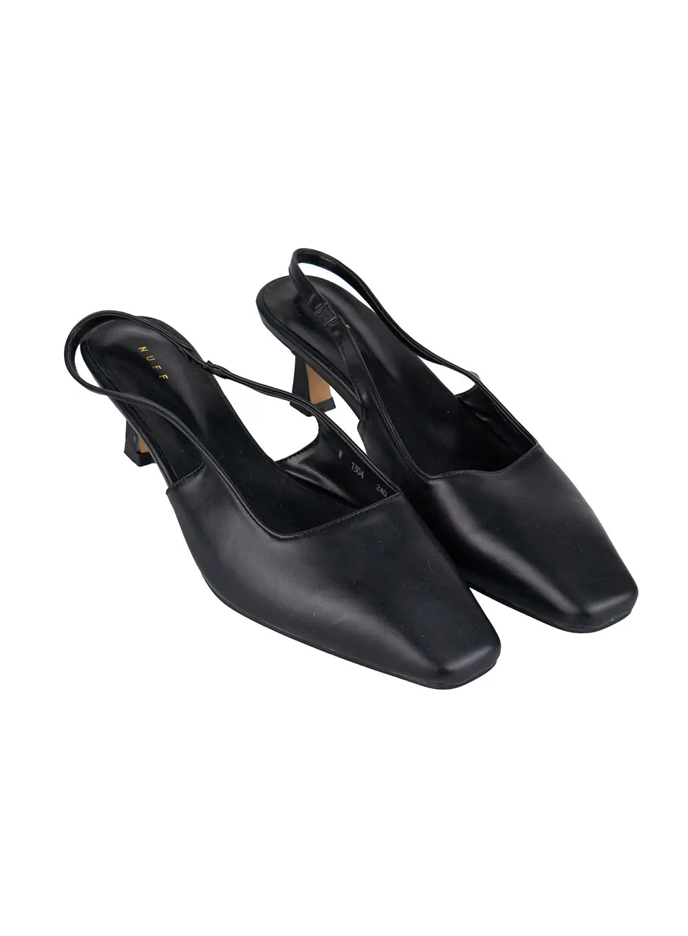Classic Faux-Leather Square-Toe Heels IJ510