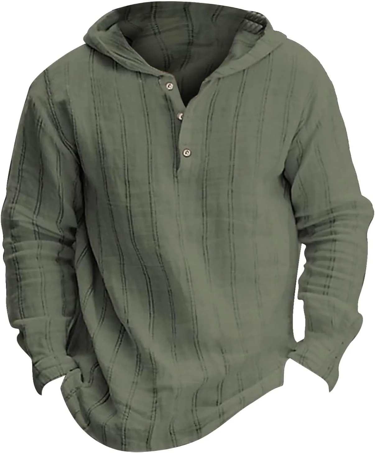 Cotton Linen Hoodies for Men Drawstring Hooded Button Down Beach Hippie Shirts Casual Lightweight Cotton Tee Shirts Tops