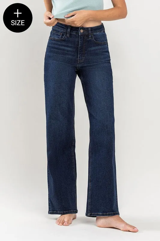 Dark Wash Straight Full Length Denim
