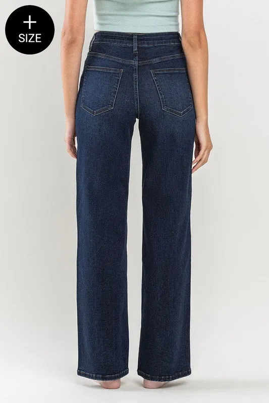 Dark Wash Straight Full Length Denim