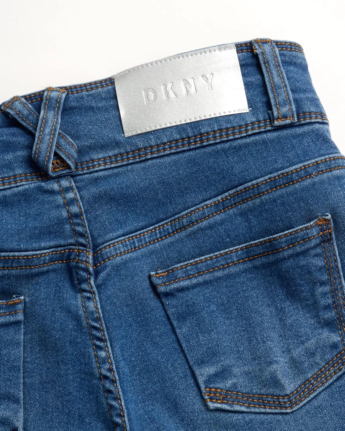 DKNY Girls' Jeans - 5 Pocket Button Fly Stretch Denim Jeans with Cuffs (Big Girl)