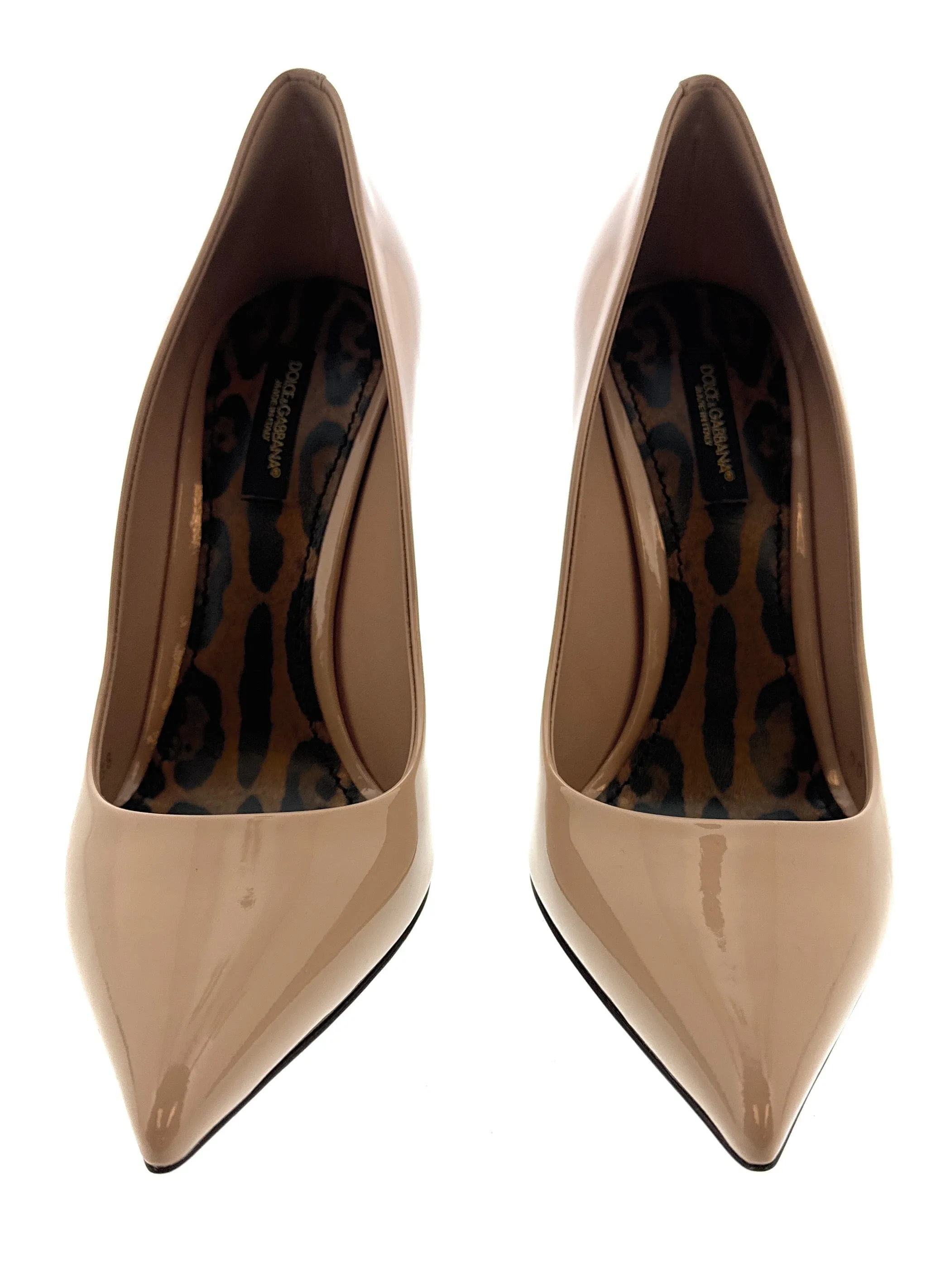 Dolce & Gabbana Beige Patent Leather Classic Pumps-EU38