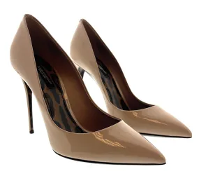 Dolce & Gabbana Beige Patent Leather Classic Pumps-EU38