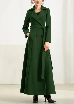 elegant simple double breasted warm coat 2953