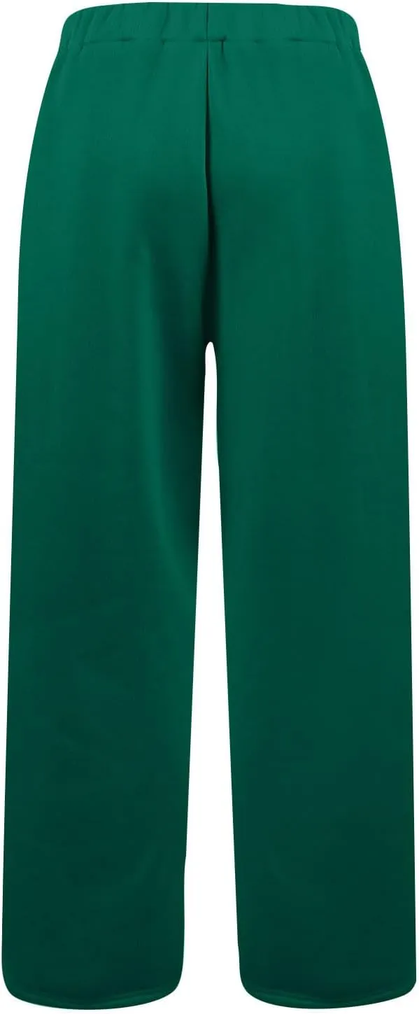 fanmpghleoo Straight Leg Sweatpants for Women Baggy Fleece Comfy Lounge Pants Elastic Waist Soft Business Casual Dress Pants