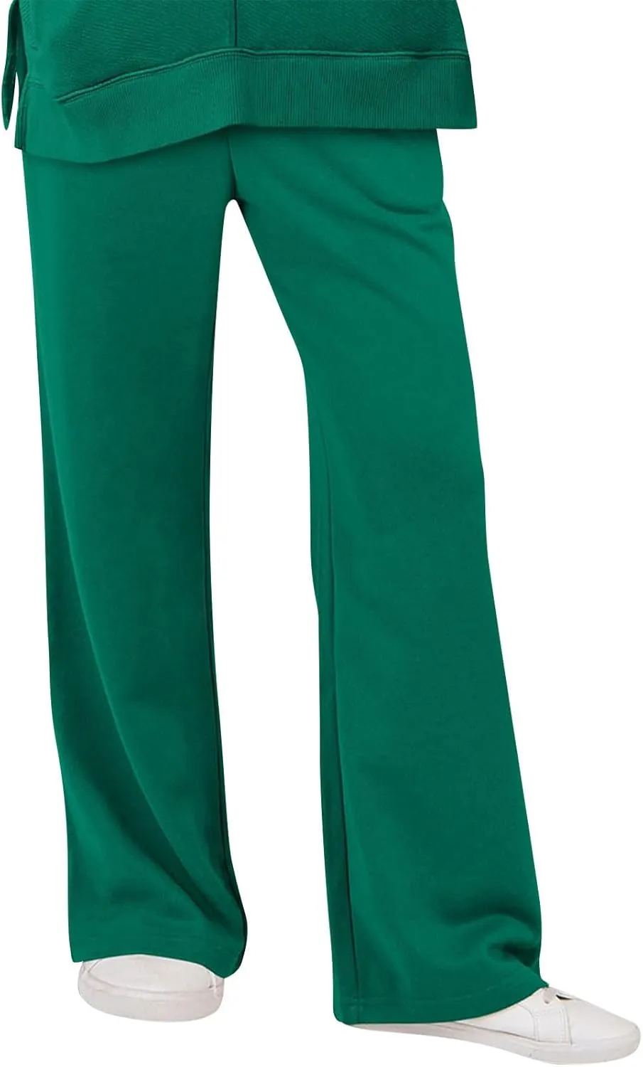 fanmpghleoo Straight Leg Sweatpants for Women Baggy Fleece Comfy Lounge Pants Elastic Waist Soft Business Casual Dress Pants
