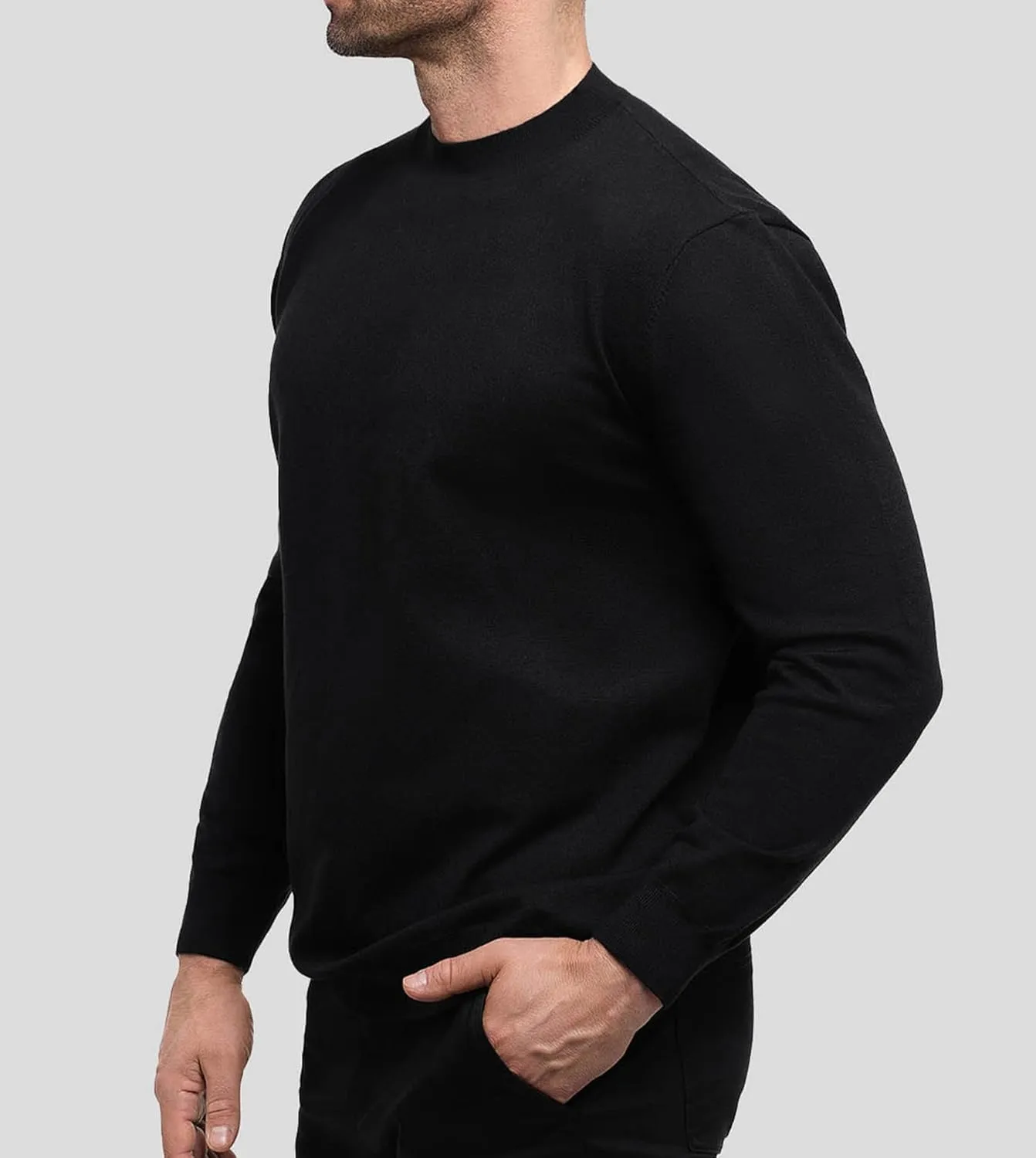 Fioboc Men's Crewneck Sweater Casual Pullover Sweater Slim Fit Lightweight Long Sleeve Knit Sweater S-4XL