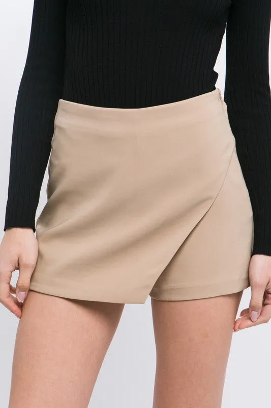 High Waist Asymmetrical Skort