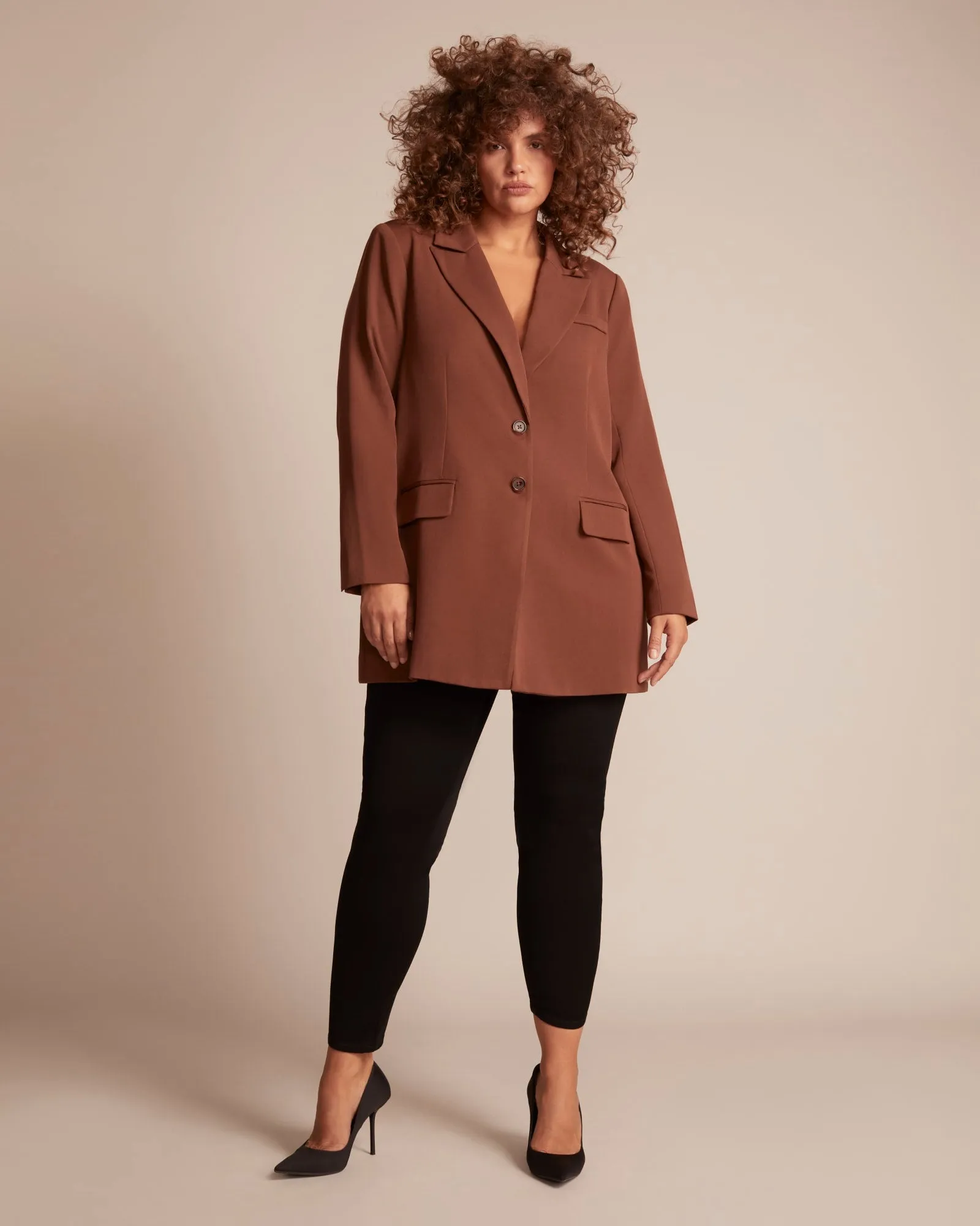 Imani Longline Blazer | Brown