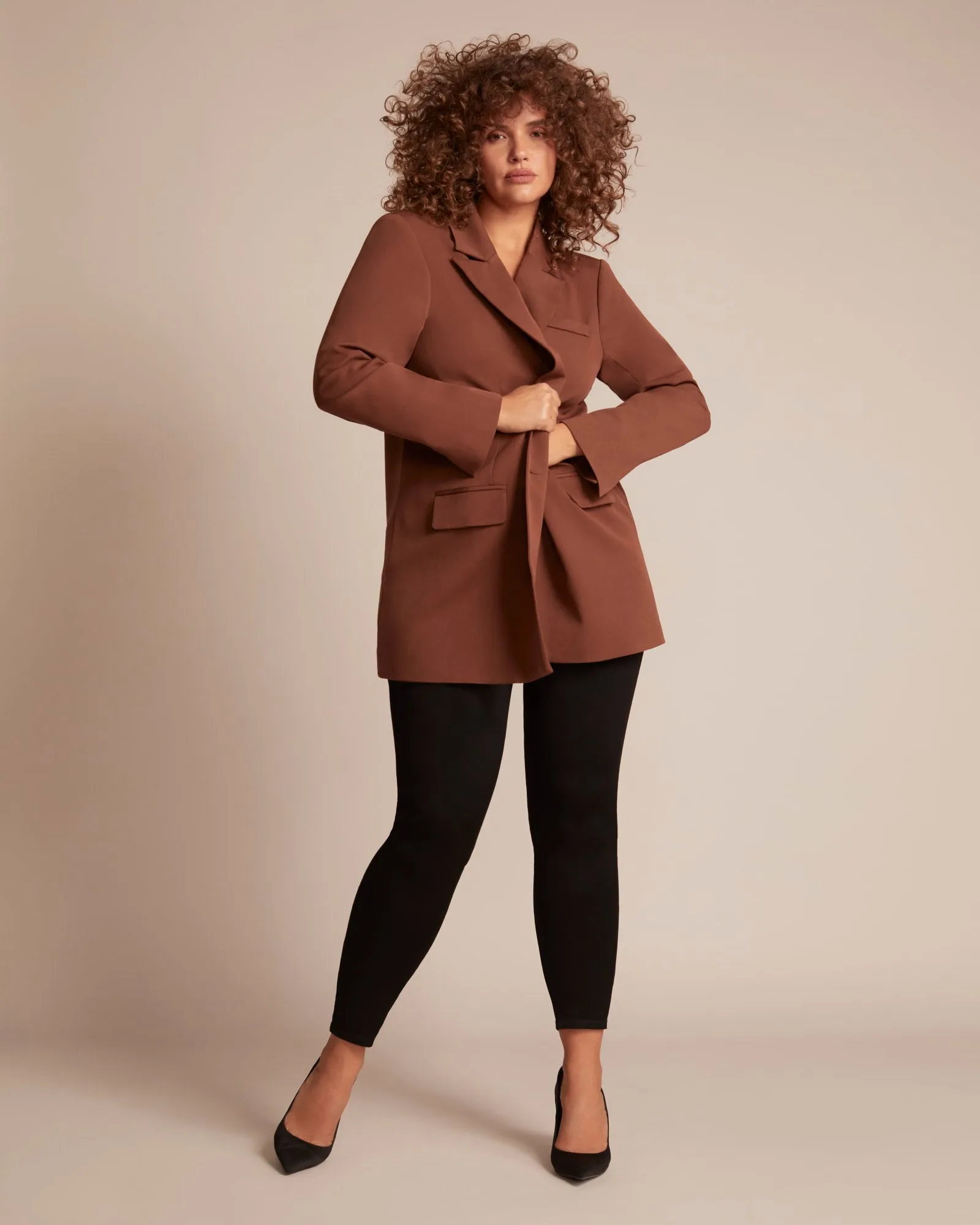 Imani Longline Blazer | Brown
