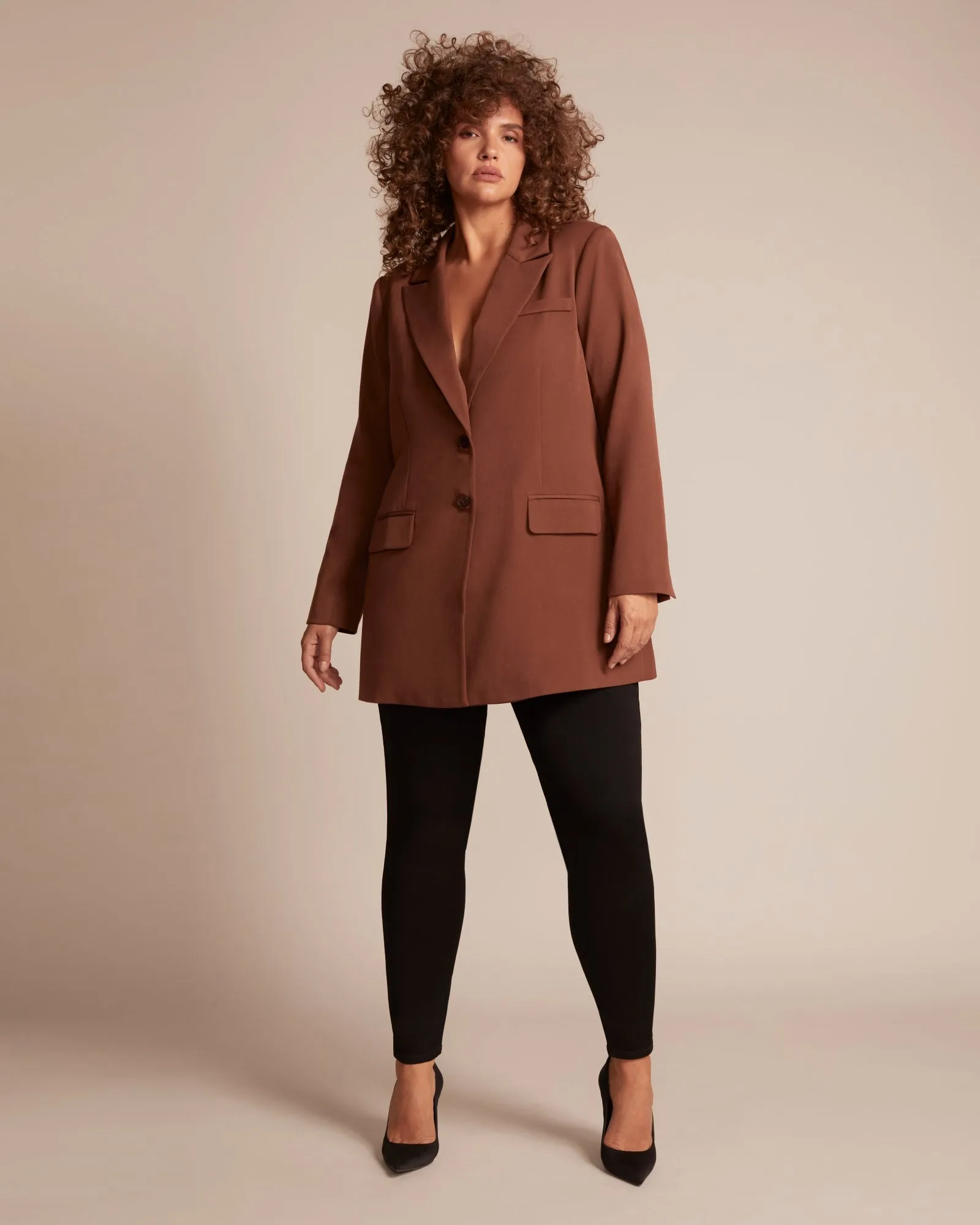 Imani Longline Blazer | Brown
