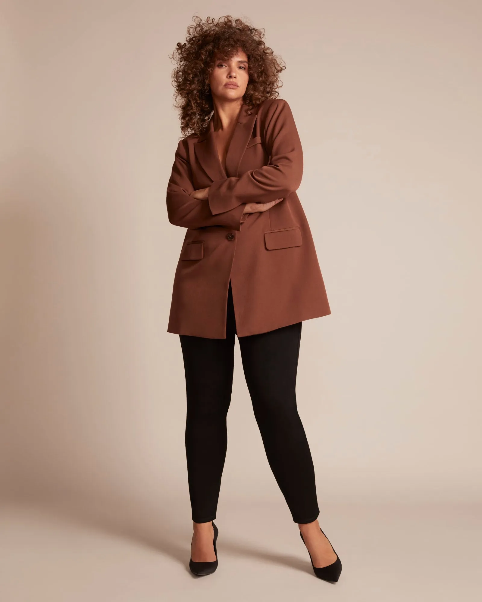 Imani Longline Blazer | Brown