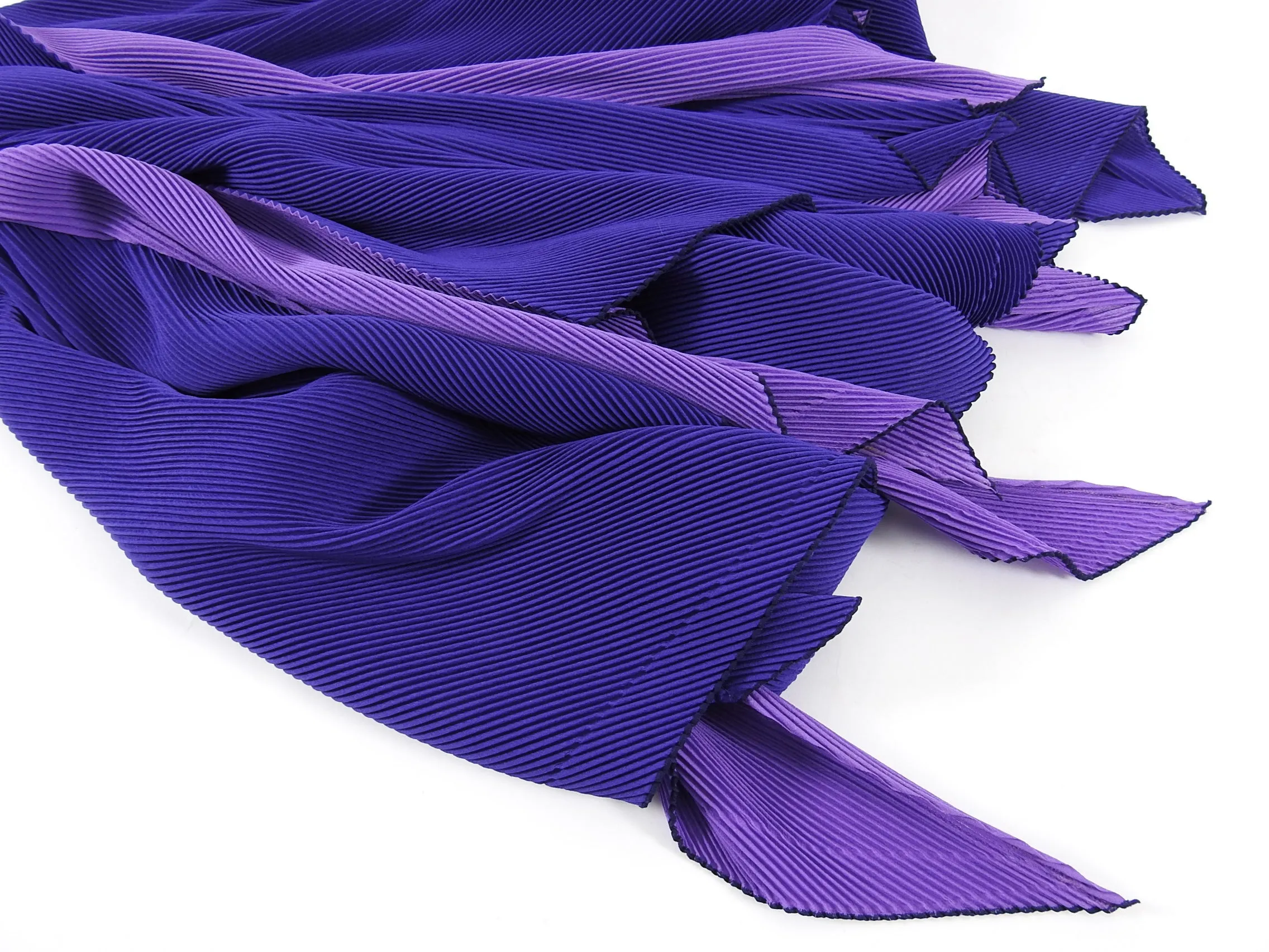 Issey Miyake Fete Purple Pleat Asymmetrical Hem Skirt - L / XL