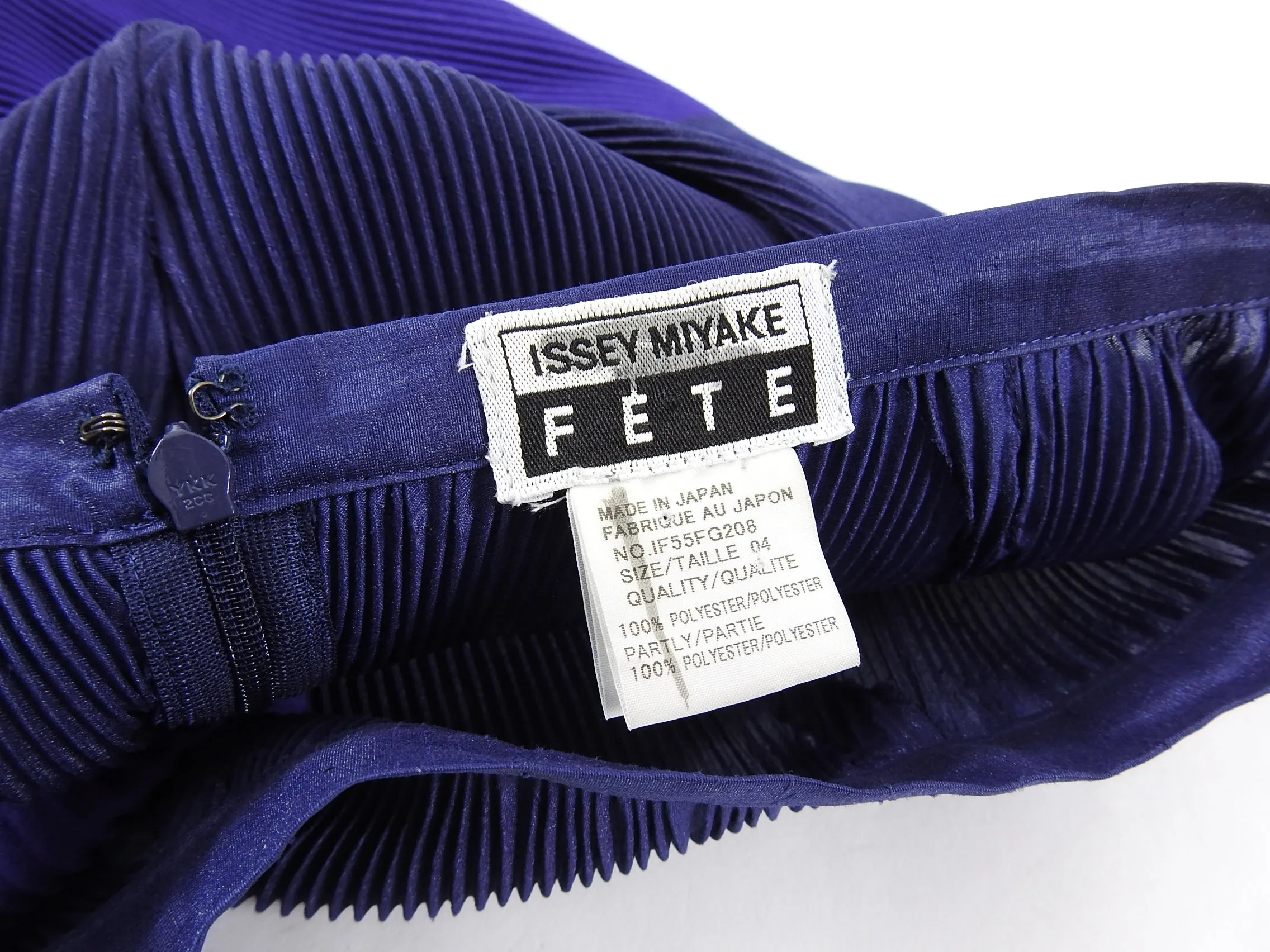 Issey Miyake Fete Purple Pleat Asymmetrical Hem Skirt - L / XL