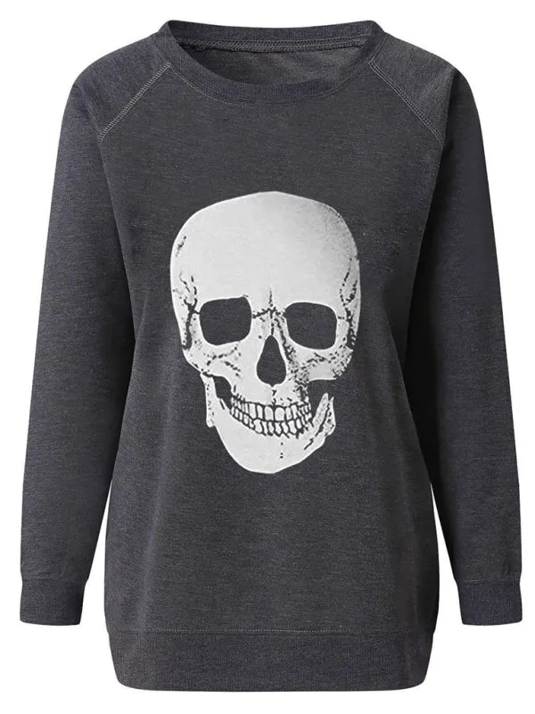 Justice Women's Skeleton Print Raglan Sleeve Hoodie