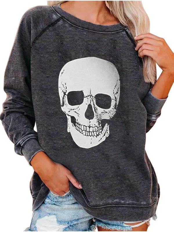 Justice Women's Skeleton Print Raglan Sleeve Hoodie