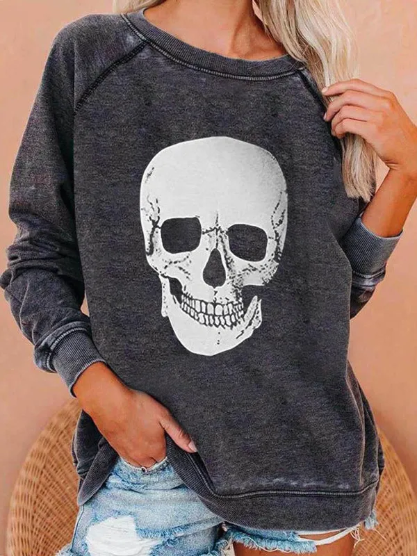 Justice Women's Skeleton Print Raglan Sleeve Hoodie