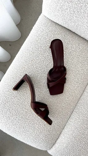 Kelsie Heels - Espresso Satin