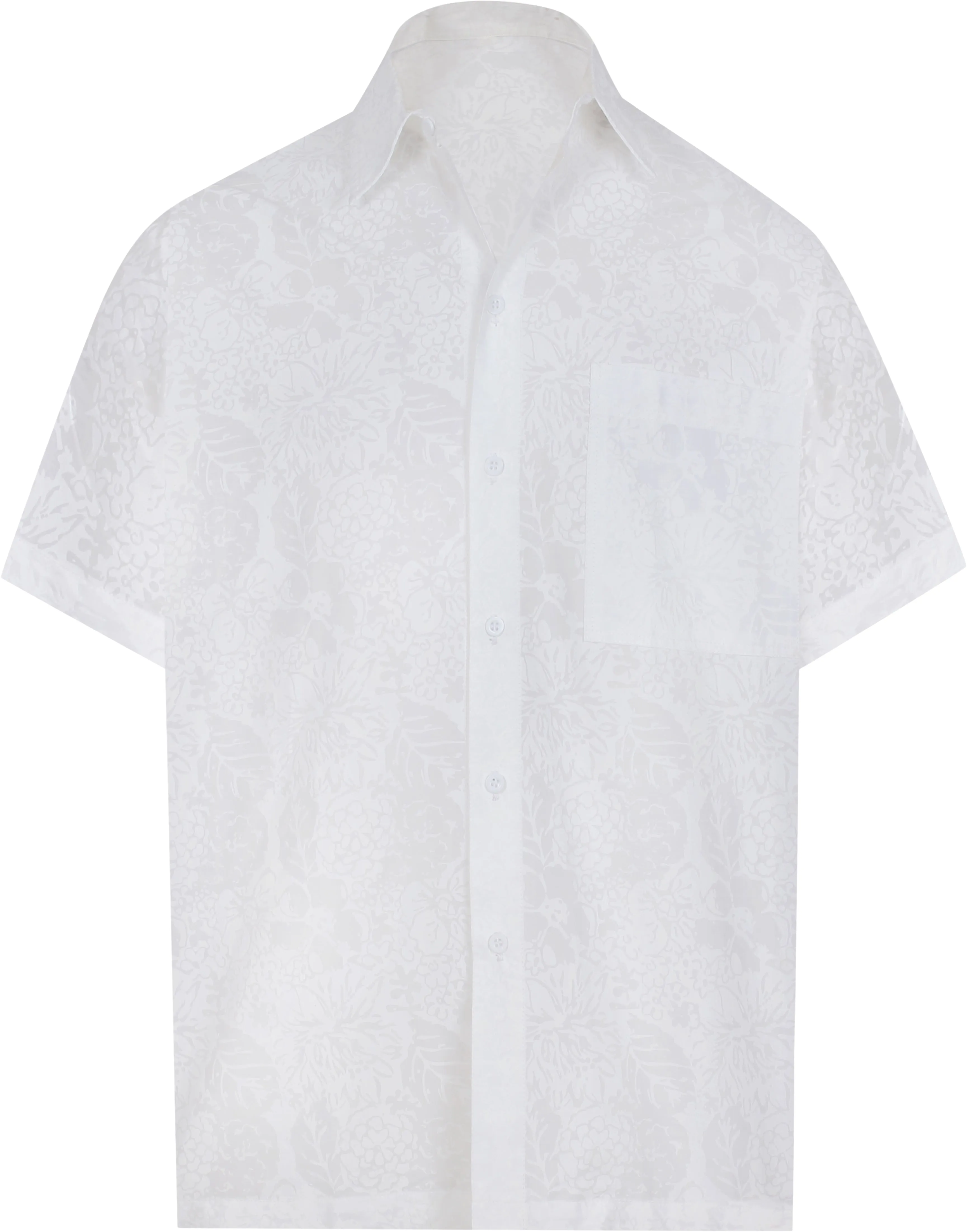 LA LEELA Men's Wear Summer Everyday Essentials Holiday Casual  Shirt 100% NATURAL COTTON  Floral Printed White Hawaiian shirt