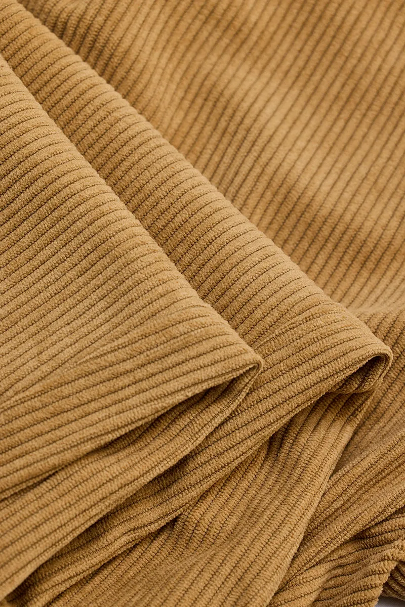 Light Brown Corduroy Relaxed Fit Trousers