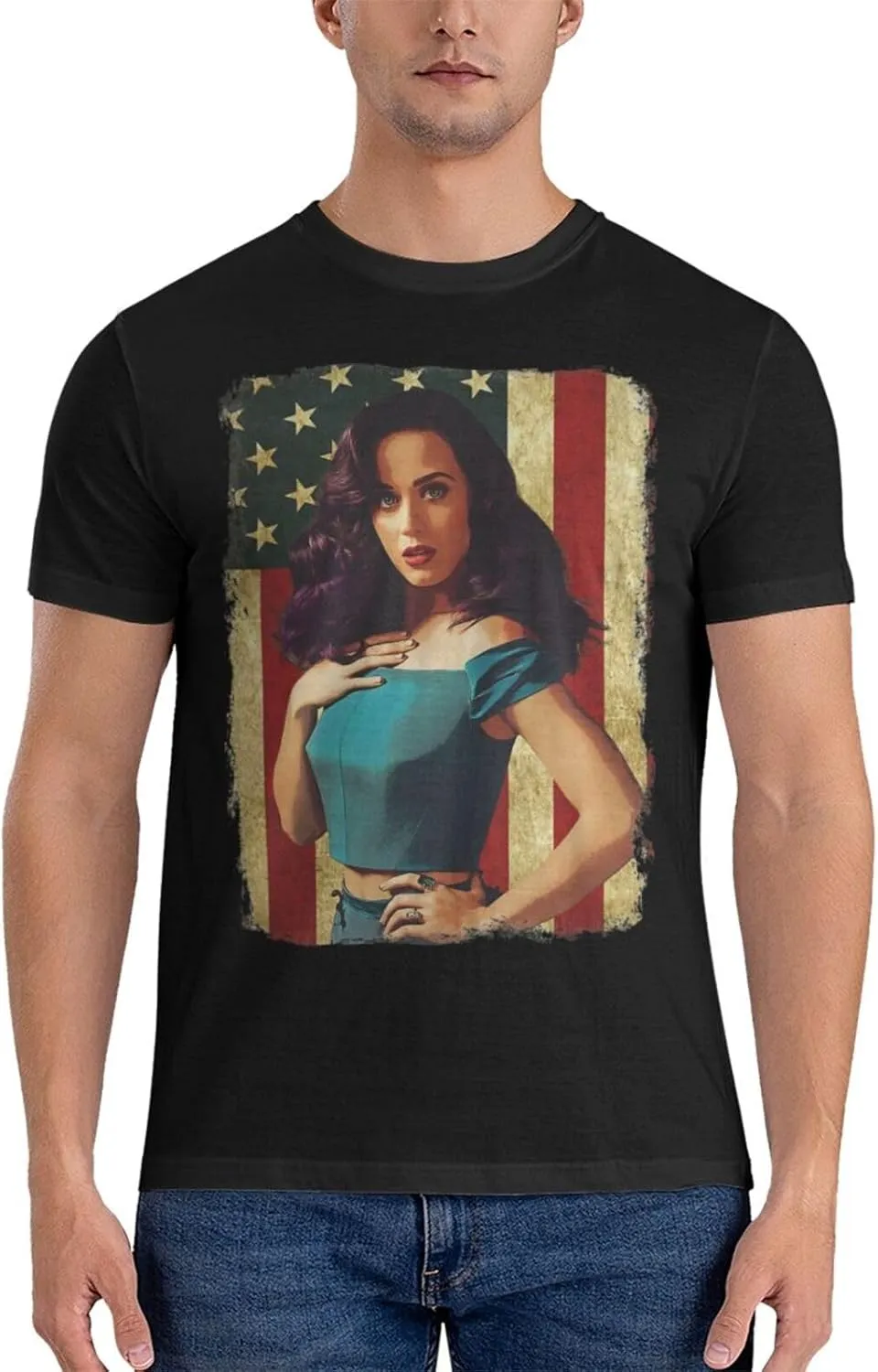 Men T Shirt Short Sleeve Crewneck Tee Summer Beach Tops Comfortable Cotton Shirt