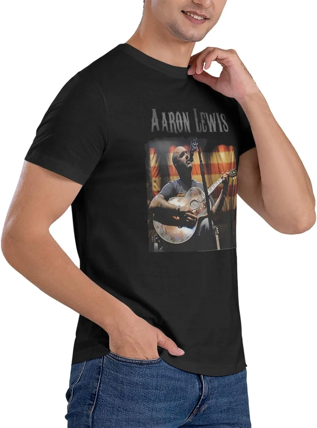 Men T Shirt Short Sleeve Crewneck Tee Summer Beach Tops Comfortable Cotton Shirt