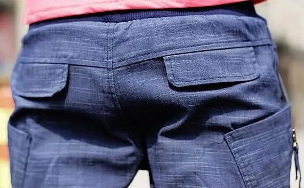 Men's Casual Baggy Cargo Denim Jeans