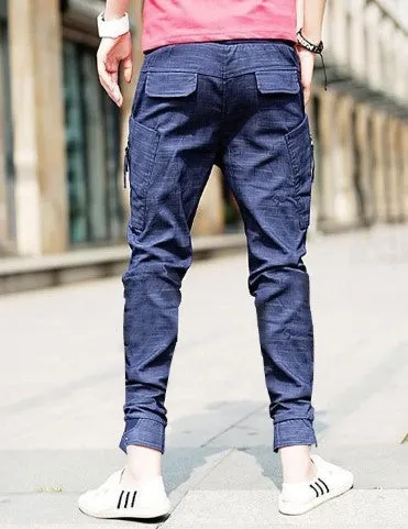 Men's Casual Baggy Cargo Denim Jeans