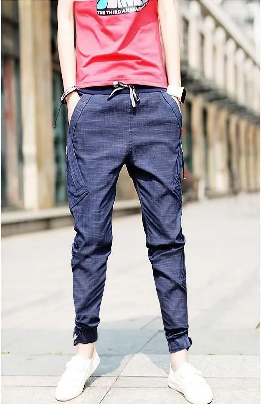 Men's Casual Baggy Cargo Denim Jeans