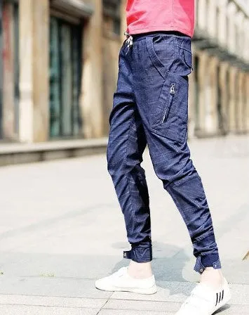 Men's Casual Baggy Cargo Denim Jeans