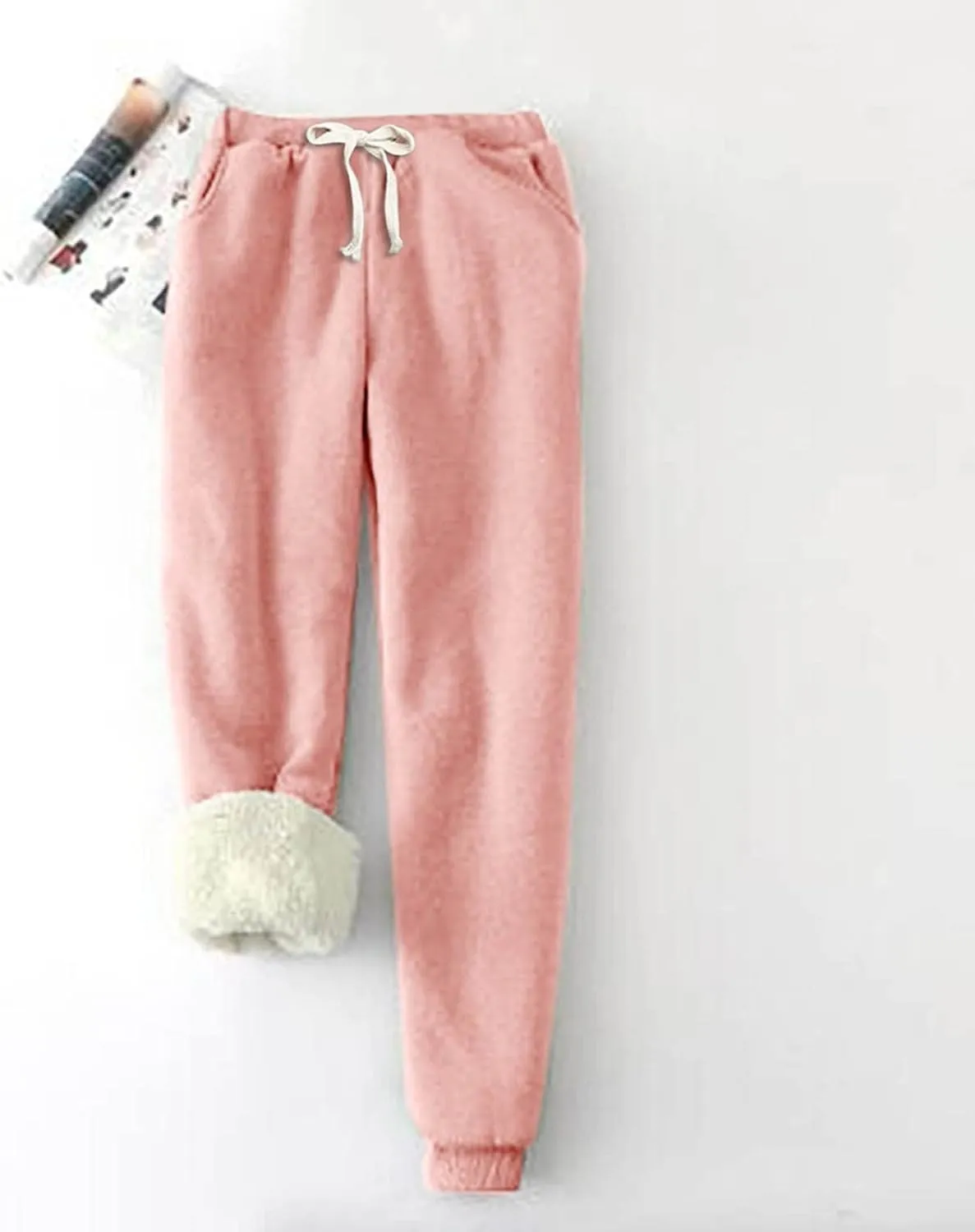 Men's Solid Baggy Cinch Bottom Sweatpants Casual Plus Size Cozy with Pockets Joggers Relaxed Fit Fleece Lined Soft