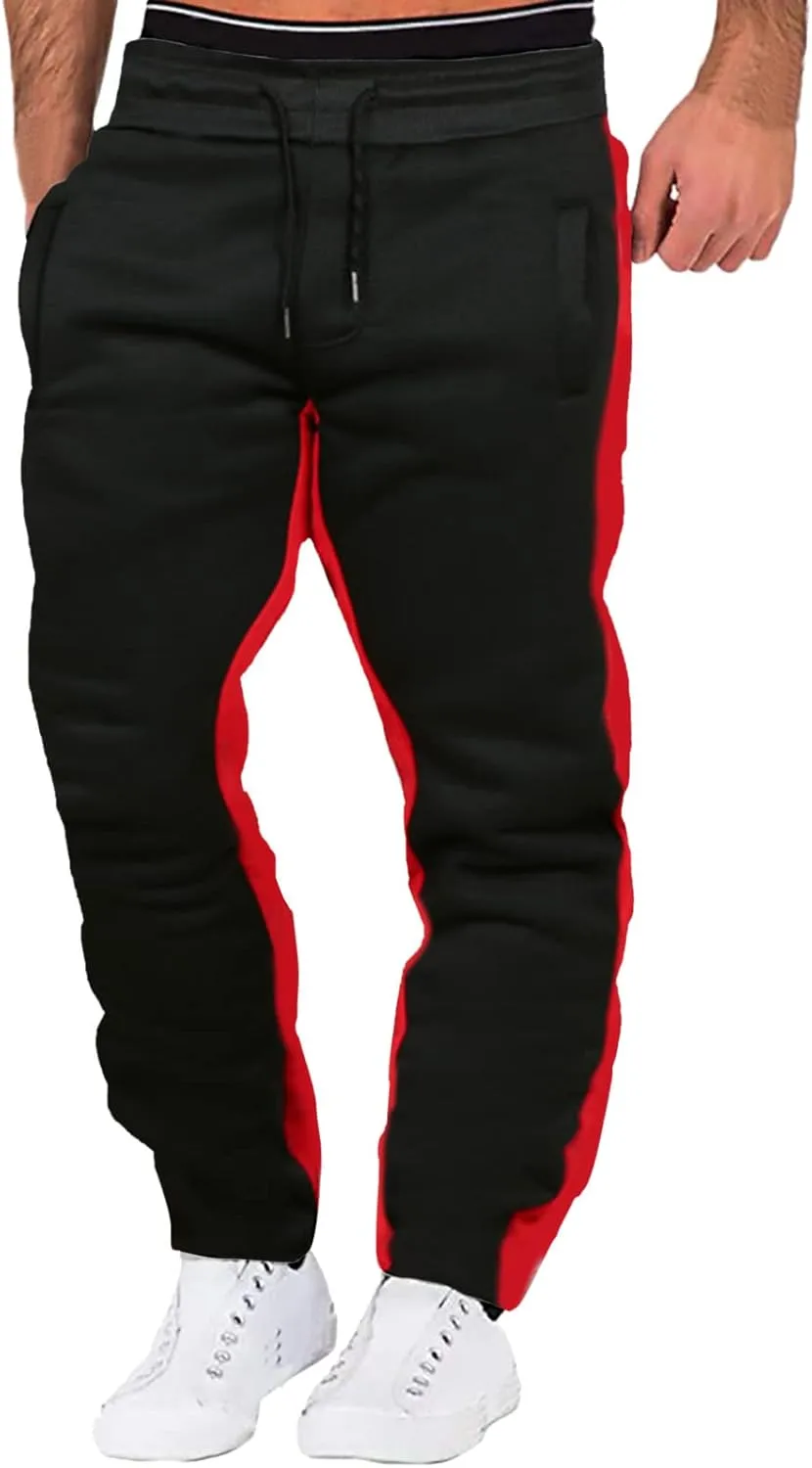 Mens Sweatpants Pants Mens Fleece Active Athletic Workout Jogger Sweatpants for Men with Zipper Pocket and Drawstring