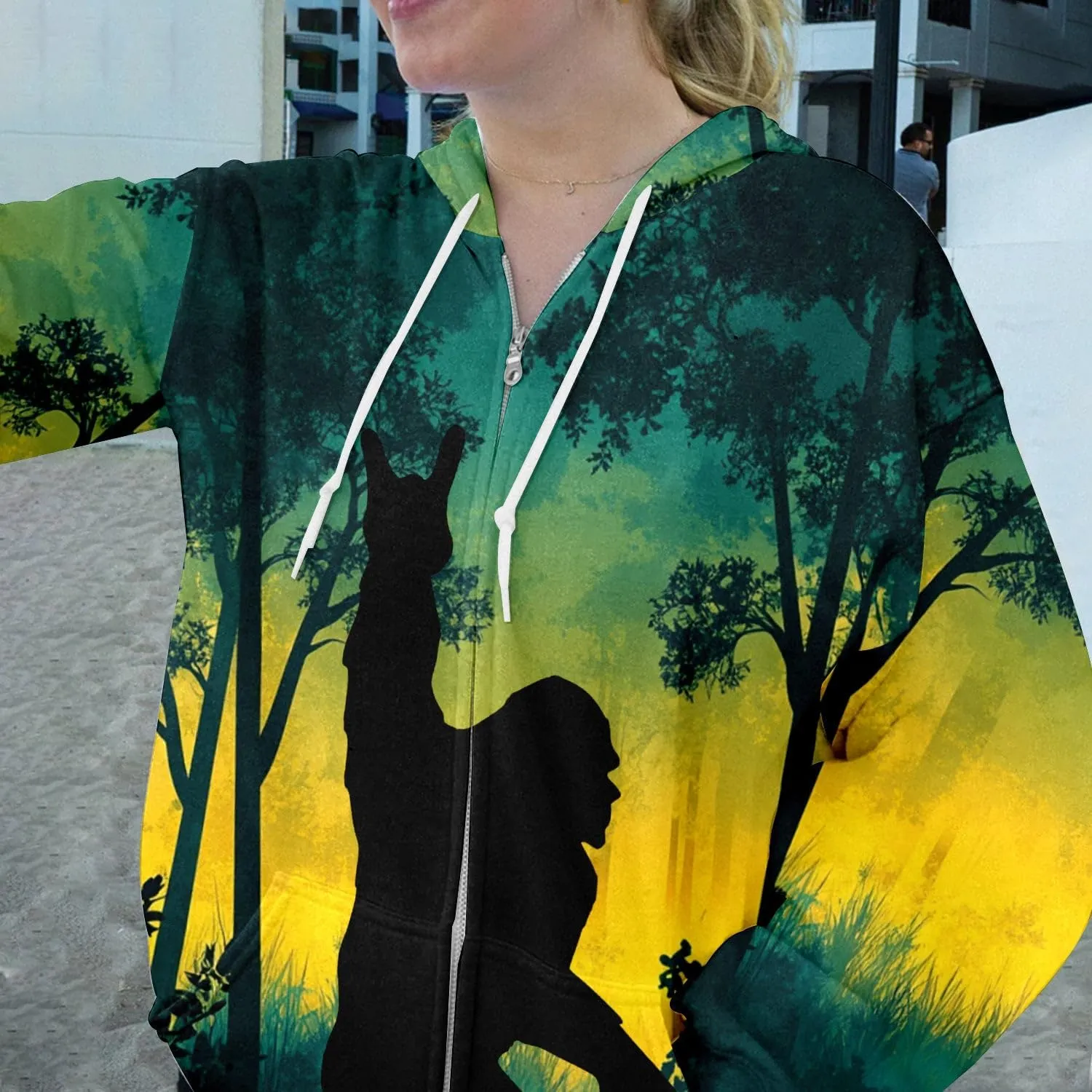 Men's Zip Up Bigfoot Hoodie, Bigfoot Camo Shirt, Sasquatch Shirt, Bigfoot Zip Hoodie Hooded Sweatshirt