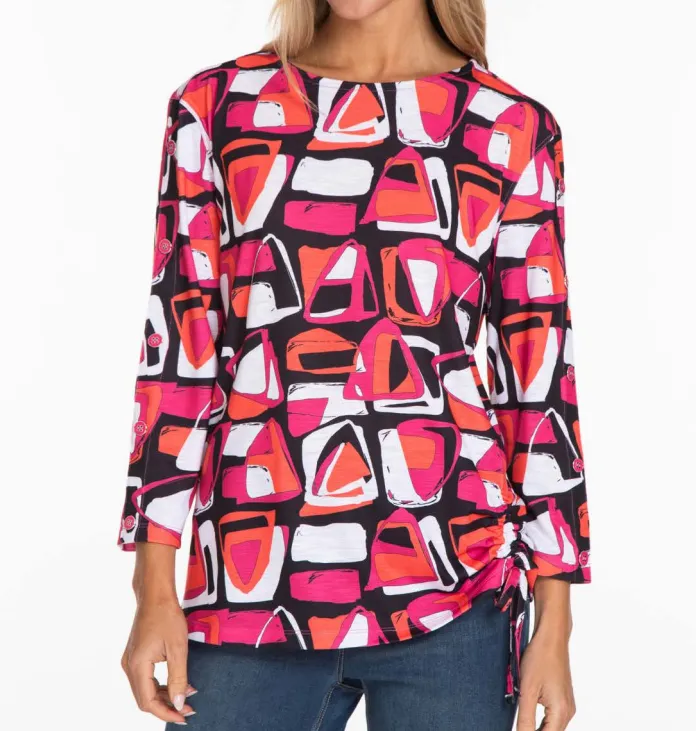 Multiple Button 3/4 Sleeve Top