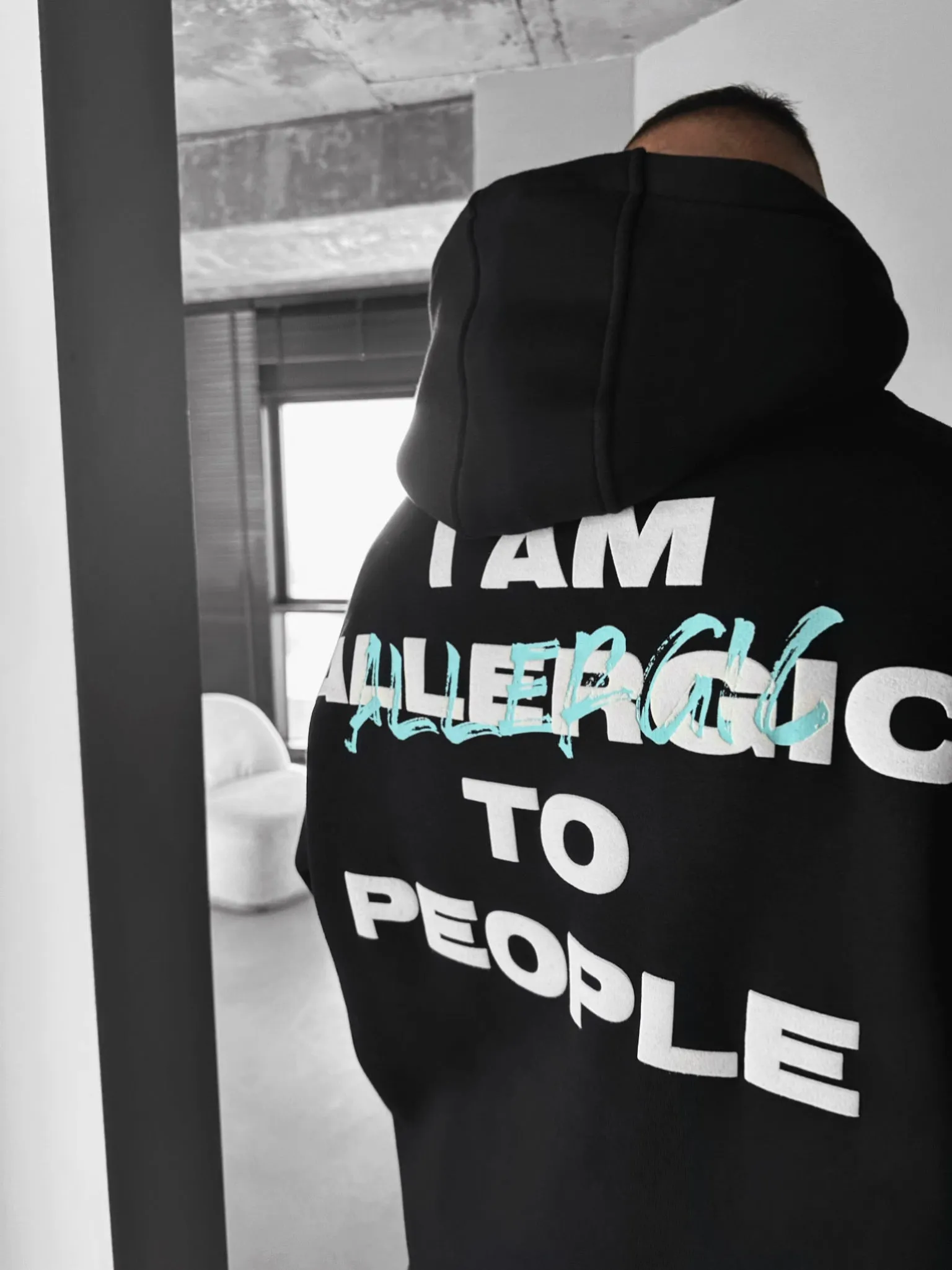 Oversize Allergic Hoodie - Black