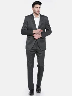 Oxemberg Men Grey Linen Single-Breasted Regular Fit Formal Suit