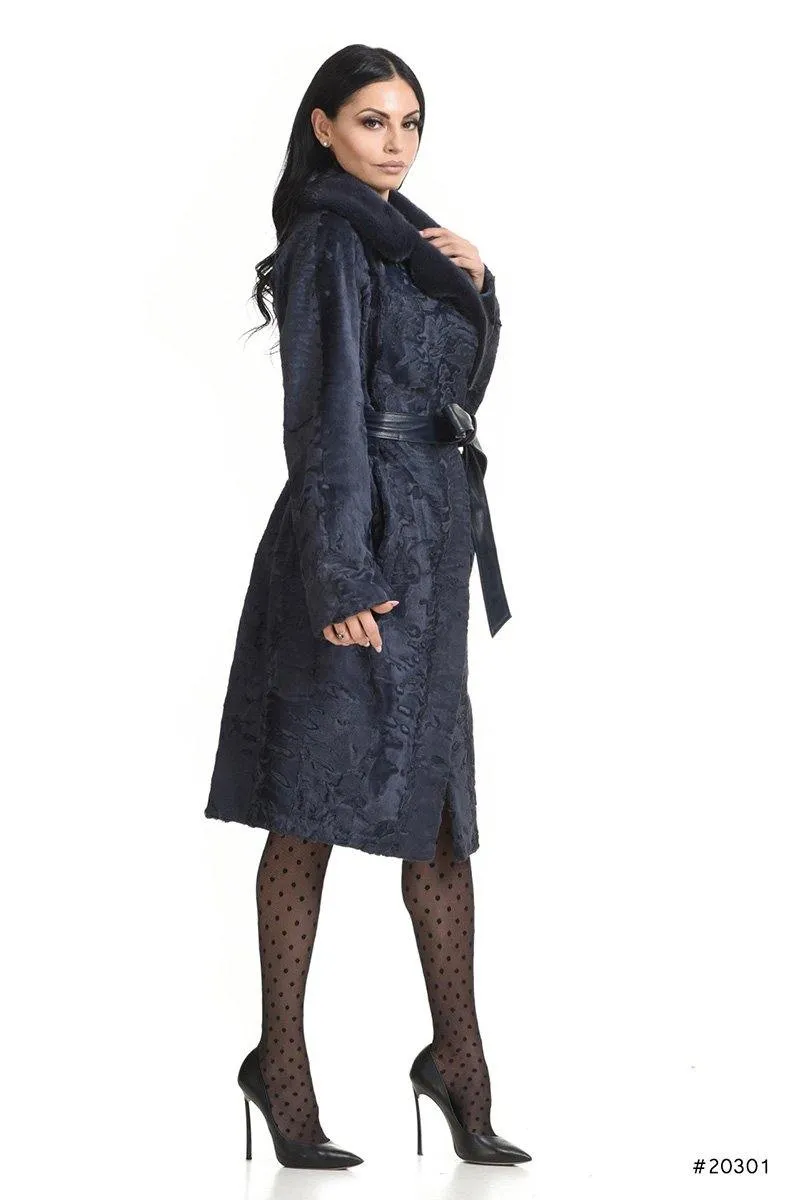 Persian lamb coat with mink collar