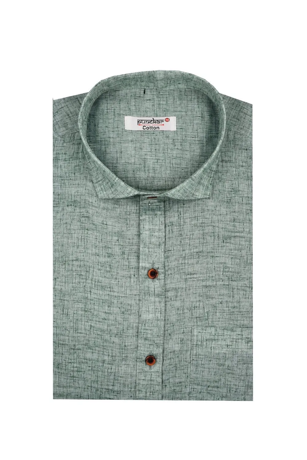 Punekar Cotton Slaty Color Pure Cotton Handmade Formal Shirt for Men's.